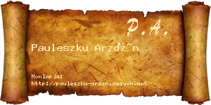 Pauleszku Arzén névjegykártya